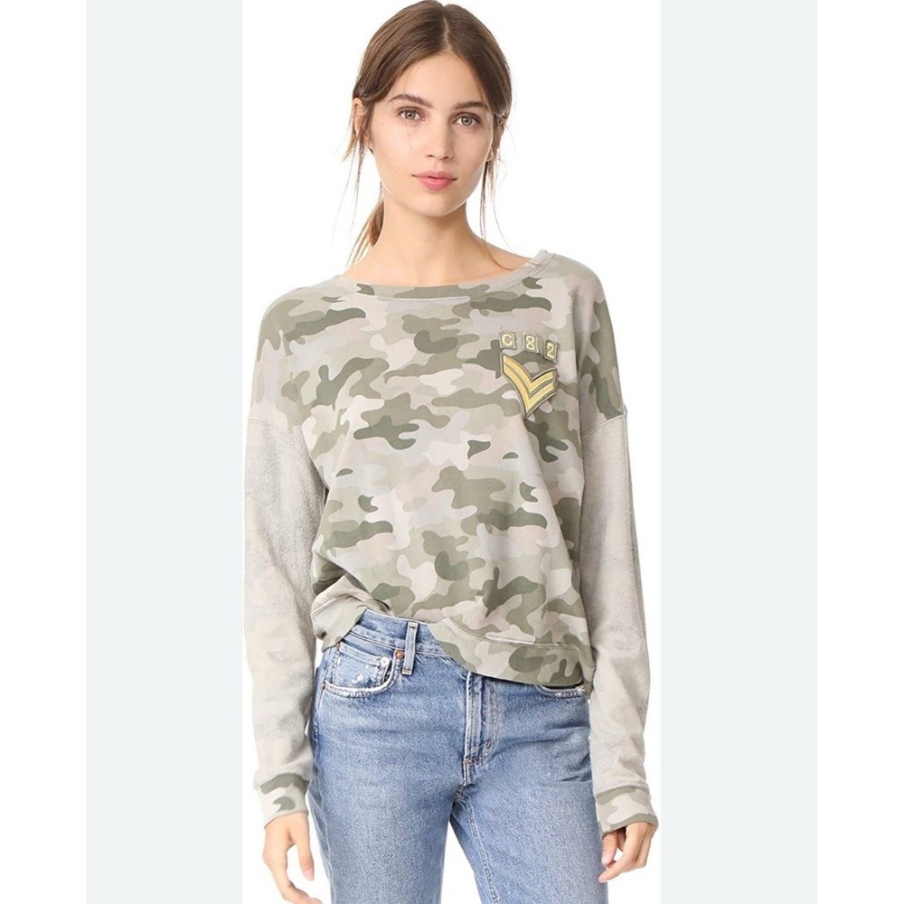 Rails Kelli Camo Sweatshirt Military Patch Detail Size XS Camouflage #A6-2